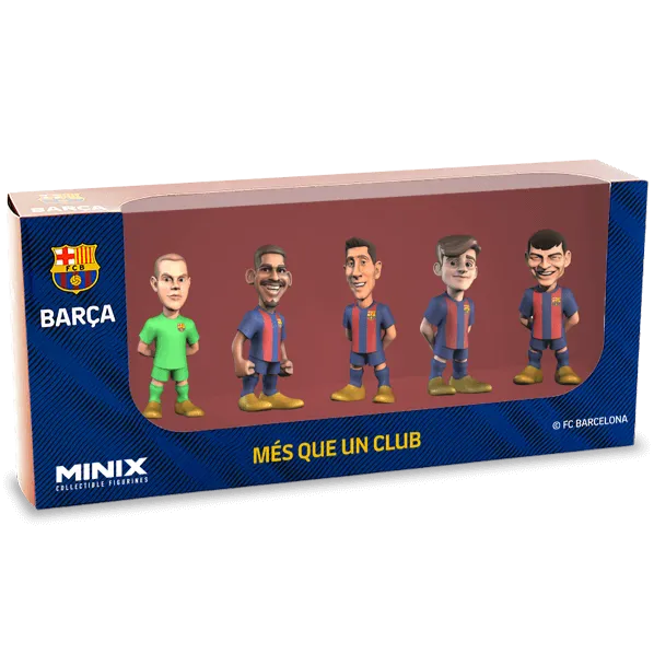 Minix FC Barcelona 7 cm 5-Pack - Araujo, Ter Stegen, Lewandowski, Gavi, Pedri