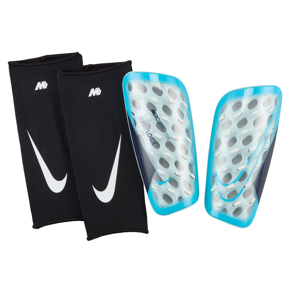 Nike Mercurial FlyLite SuperLock Soccer Shin Guards - DN3608-420-NIKE by Nike | Available at Niky&#39;s Sports