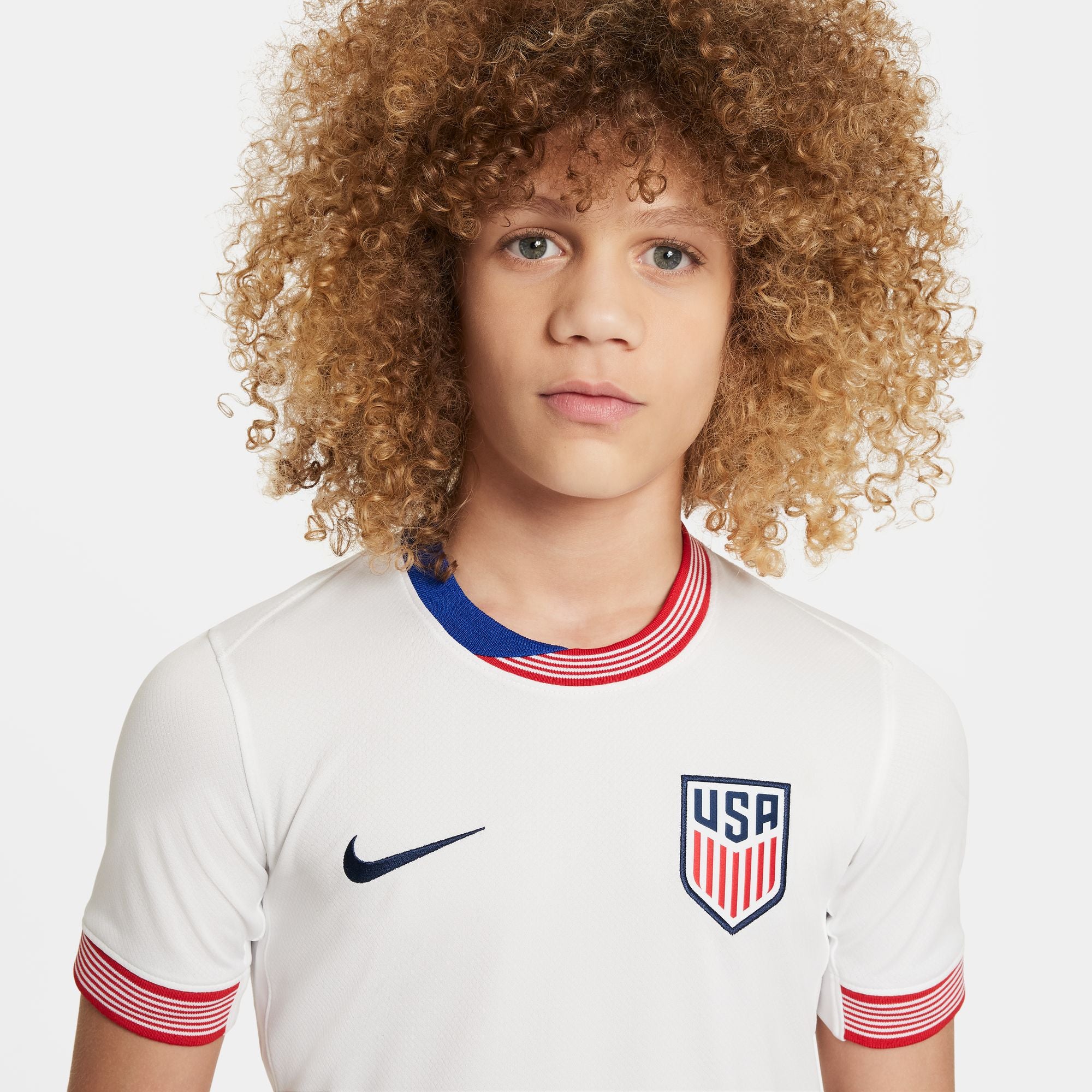 Nike USA 2024 Stadium Home Big Kids' Dri-FIT Soccer Replica Jersey