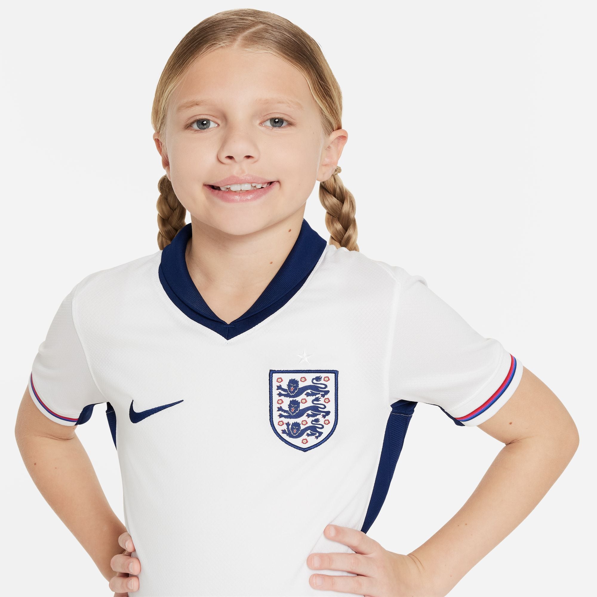 Nike England 2024 Stadium Home Big Kids' Dri-FIT Soccer Replica Jersey