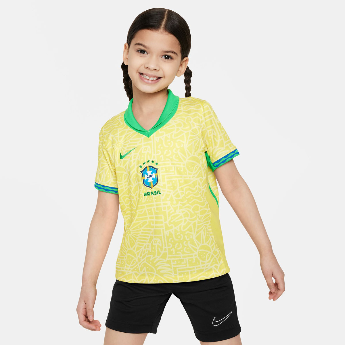 Nike Brazil 2024 Stadium Home Little Kids&#39; Dri-FIT Soccer Replica Jersey