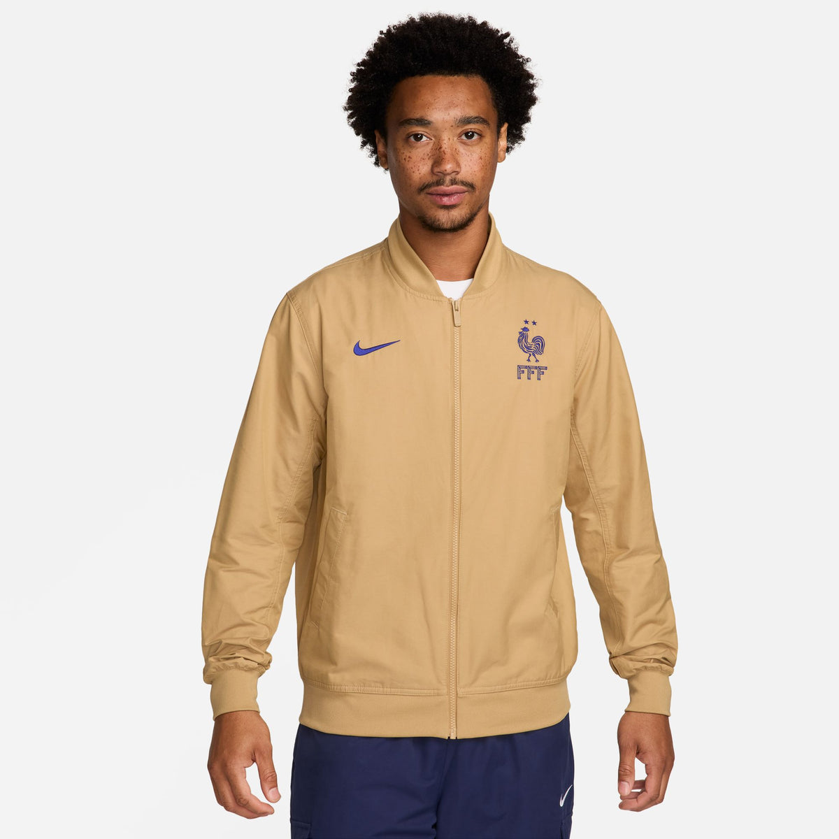 Nike FFF France Sport Essentials Men&#39;s Soccer Woven Bomber Jacket