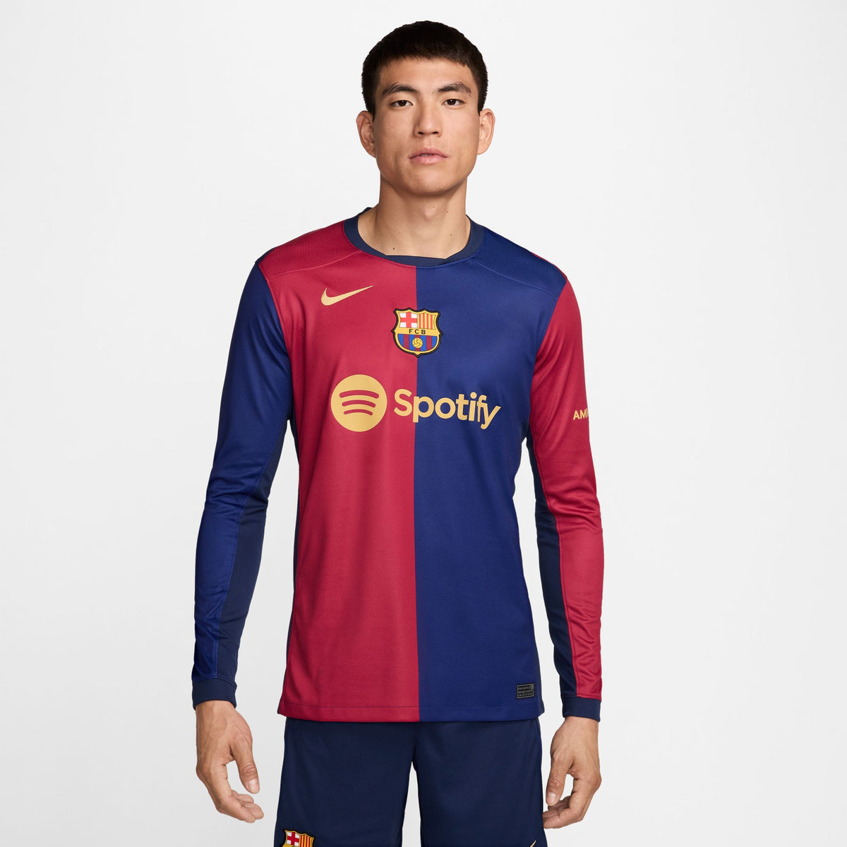 FC Barcelona 2024/25 Stadium Home Men&#39;s Nike Dri-FIT Soccer Replica Long-Sleeve Jersey