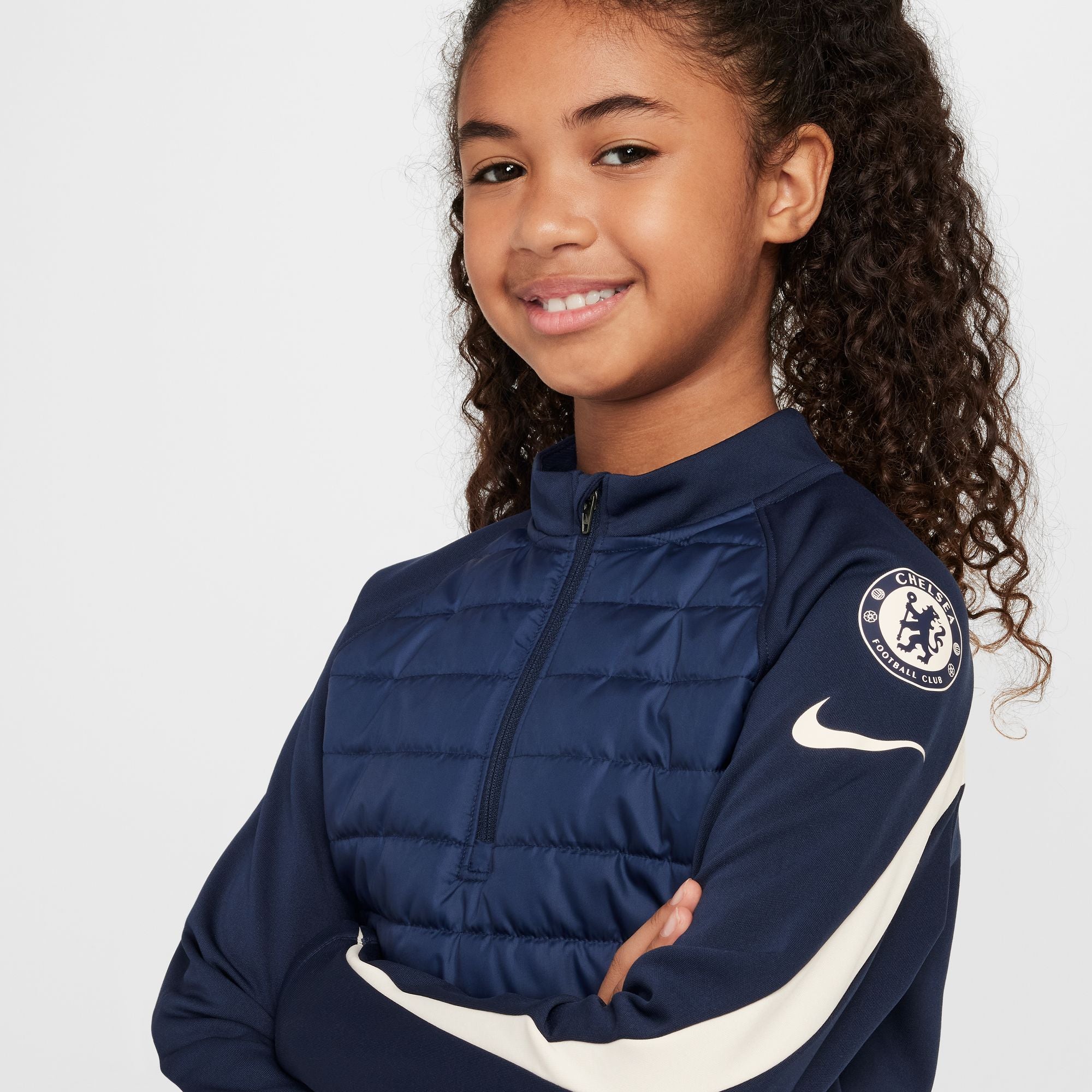 Nike Chelsea FC Academy Winter Warrior Big Kids' Therma-FIT Soccer Drill Top - HF5307-452-NIKE by Nike | Available at Niky's Sports