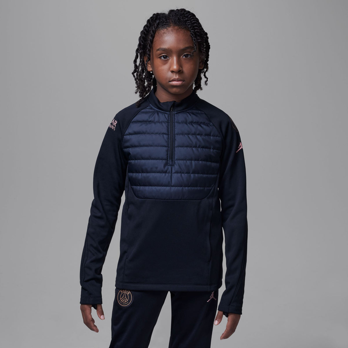 Jordan Paris Saint-Germain Academy Winter Warrior Big Kids&#39; Therma-FIT Soccer Drill Top - HF5309-011-NIKE by Nike | Available at Niky&#39;s Sports