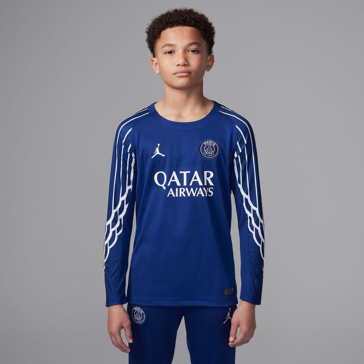 Jordan Paris Saint-Germain 2024/25 Stadium Fourth Big Kids&#39; Dri-FIT Soccer Replica Long-Sleeve Jersey - HJ0924-493-NIKE by Nike | Available at Niky&#39;s Sports