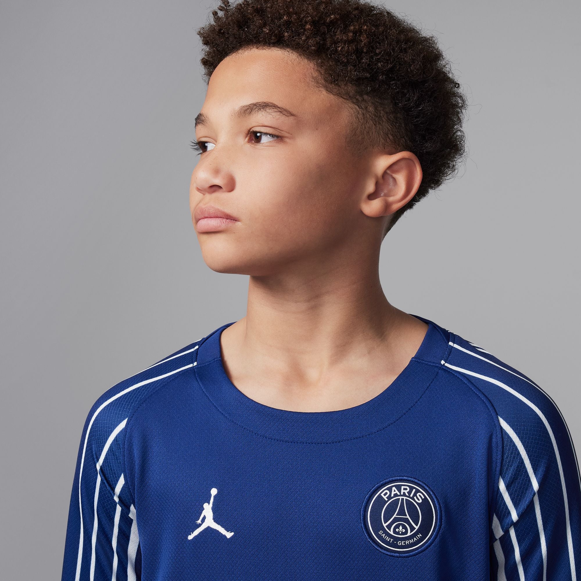 Jordan Paris Saint-Germain 2024/25 Stadium Fourth Big Kids' Dri-FIT Soccer Replica Long-Sleeve Jersey - HJ0924-493-NIKE by Nike | Available at Niky's Sports