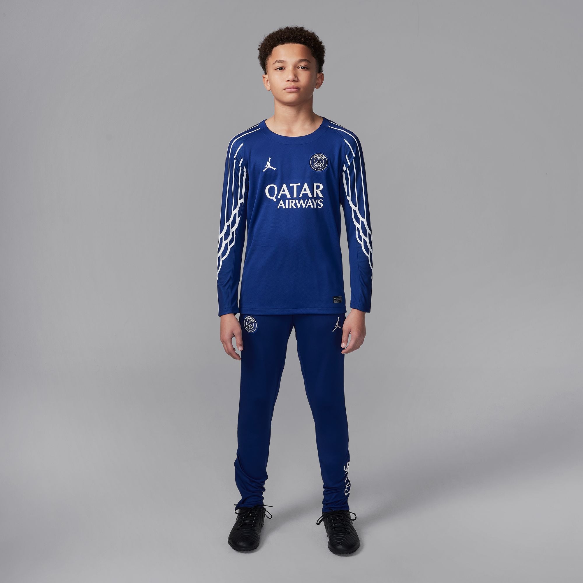 Jordan Paris Saint-Germain 2024/25 Stadium Fourth Big Kids' Dri-FIT Soccer Replica Long-Sleeve Jersey - HJ0924-493-NIKE by Nike | Available at Niky's Sports