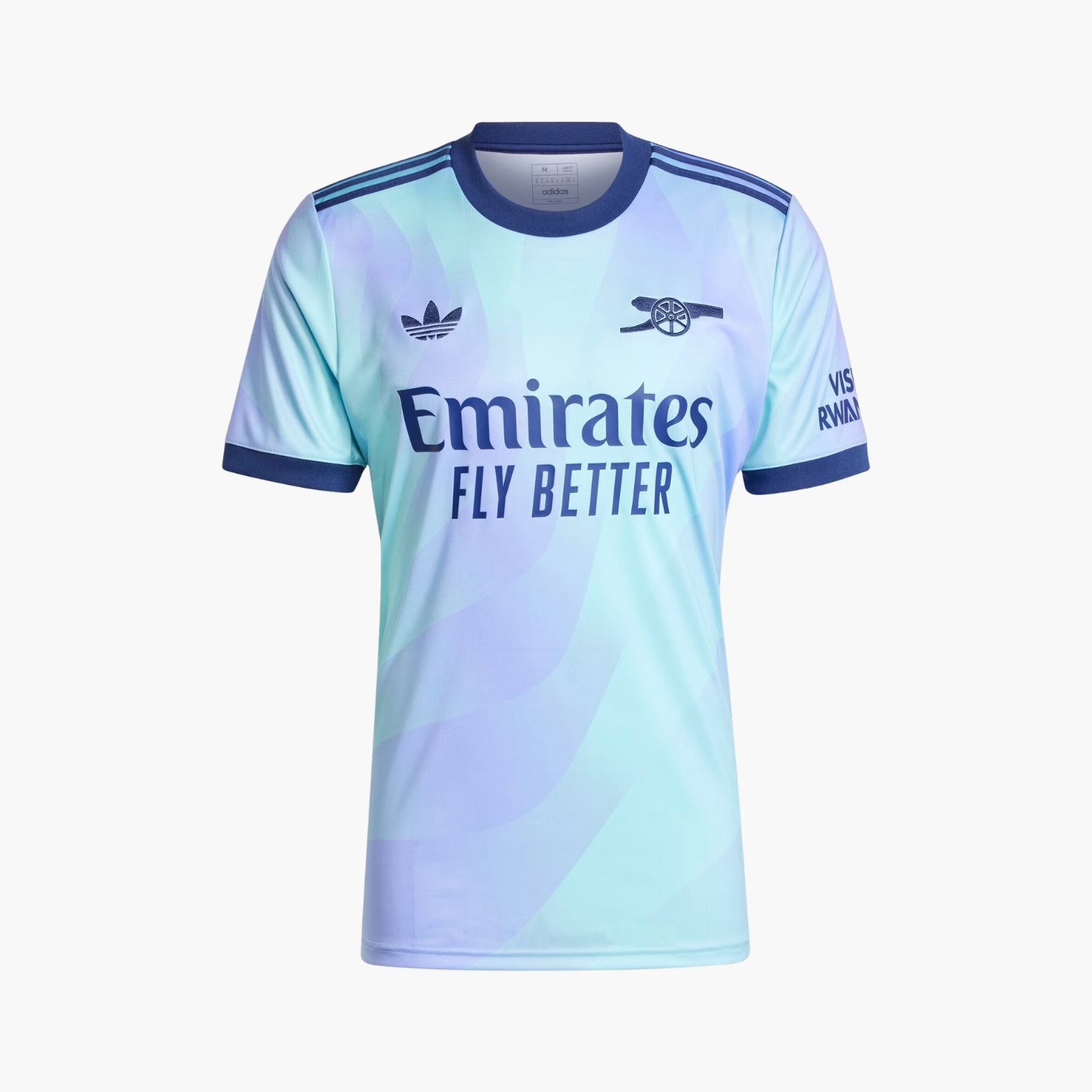 Back View of Adidas Arsenal 24/25 Third Jersey Men's - Vibrant Lilac and Aqua Design