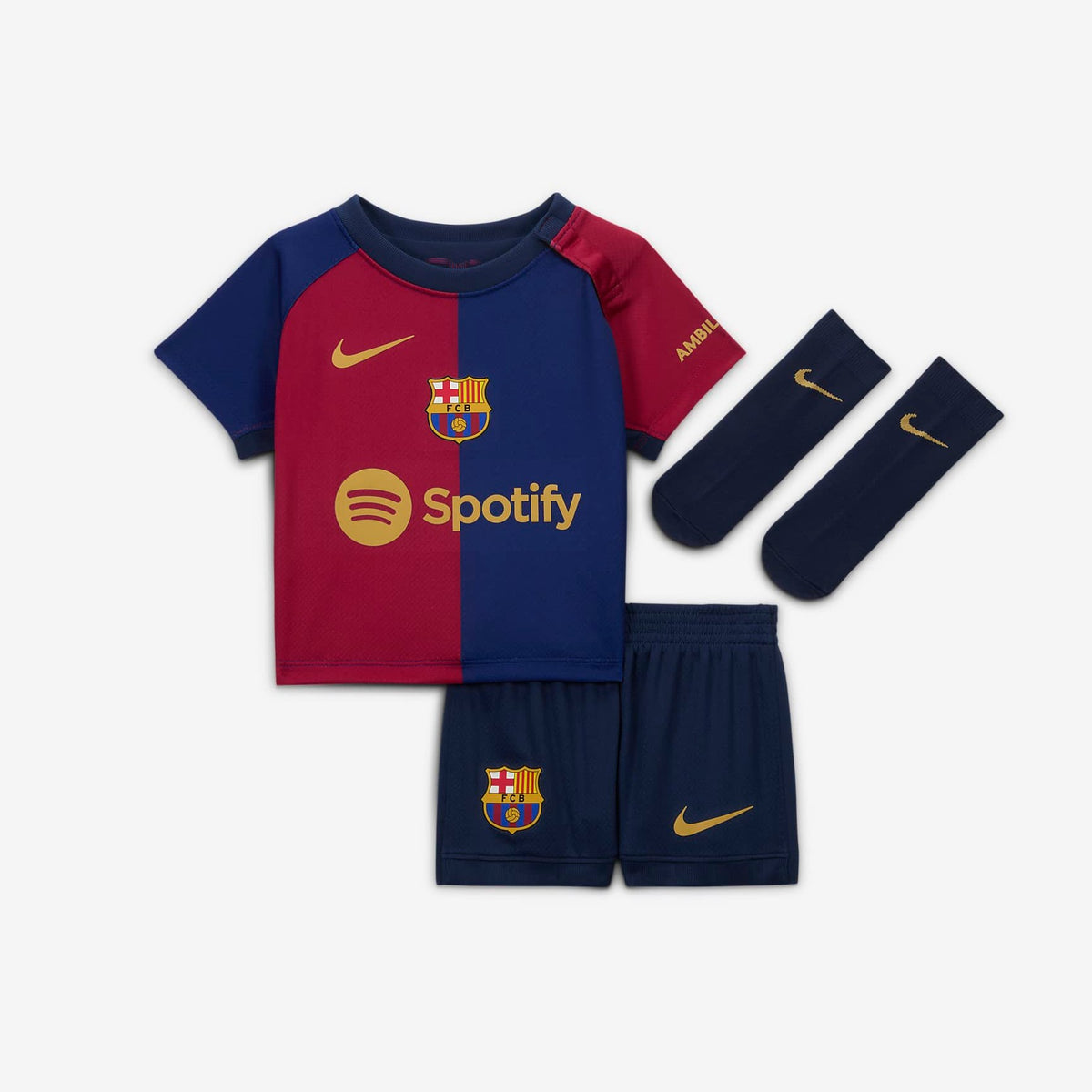 Nike FC Barcelona 2024/25 Stadium Home Baby/Toddler Soccer Replica 3-Piece Kit