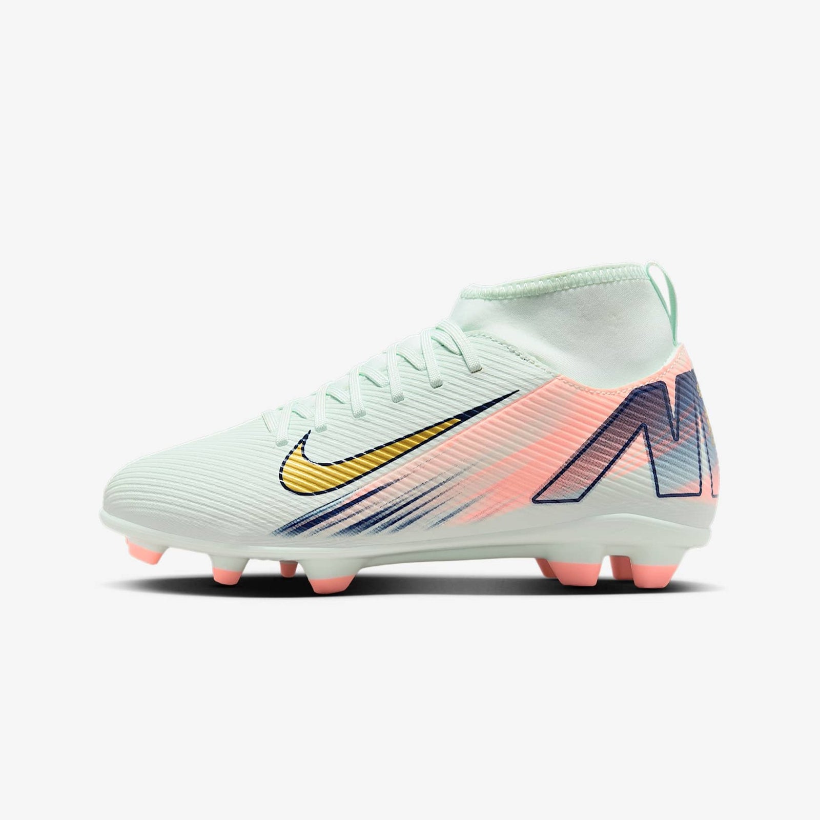 Nike Jr. Superfly 10 Club Mercurial Dream Speed Soccer Cleats - Barely Green/Crimson Pulse/Metallic Gold Coin (Item FZ1609-300)
