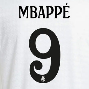 OFFICIAL MBAPPE #9 REAL MADRID HOME 2024-225 NAME SET - RM25-MBAPPE-H-AUTHENTIC by Authentic | Available at Niky&#39;s Sports