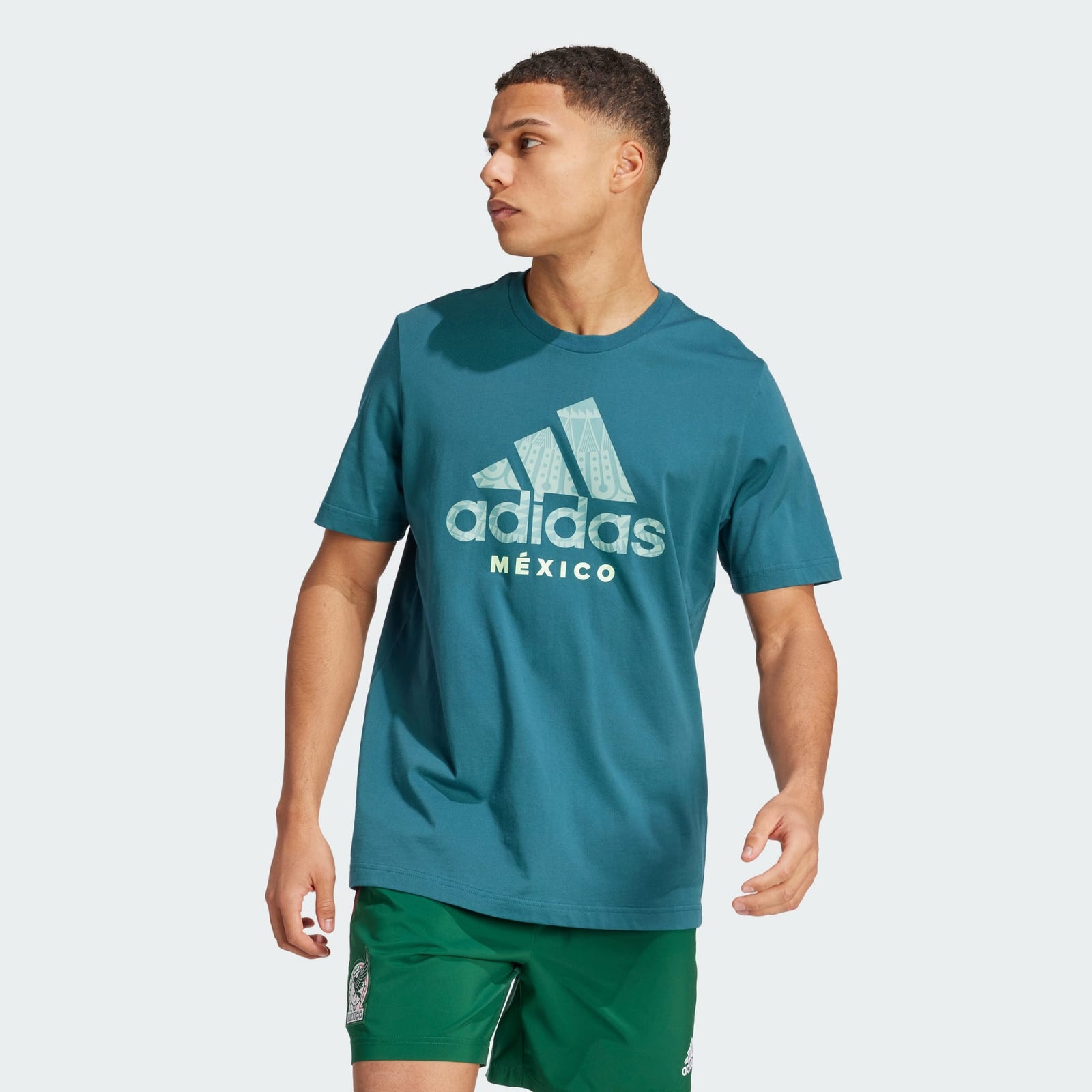 Adidas Mexico DNA Graphic T Shirt 24 25 Mystery Green Size S