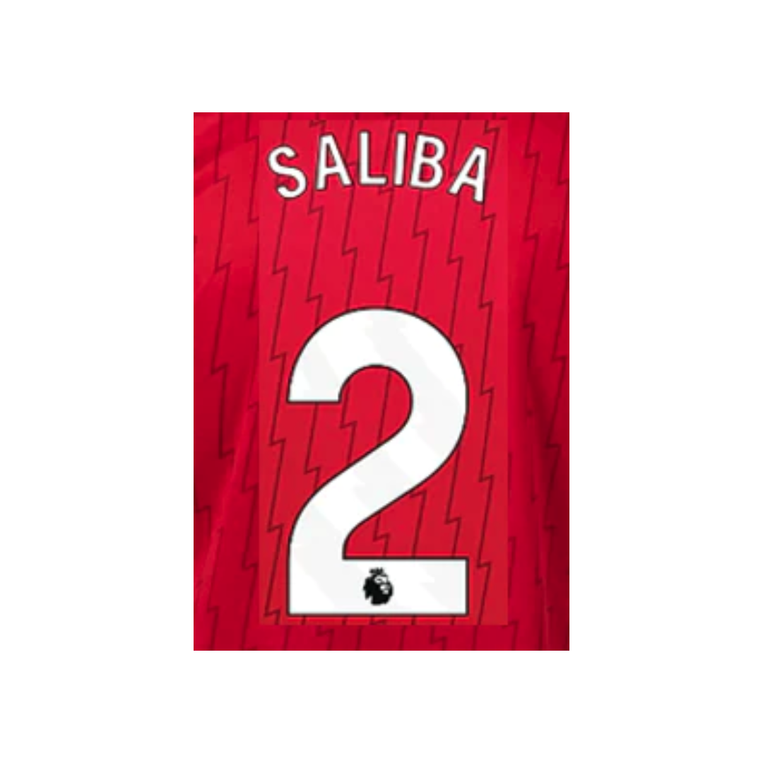 EPL Saliba 23/24 White Name and Number Set