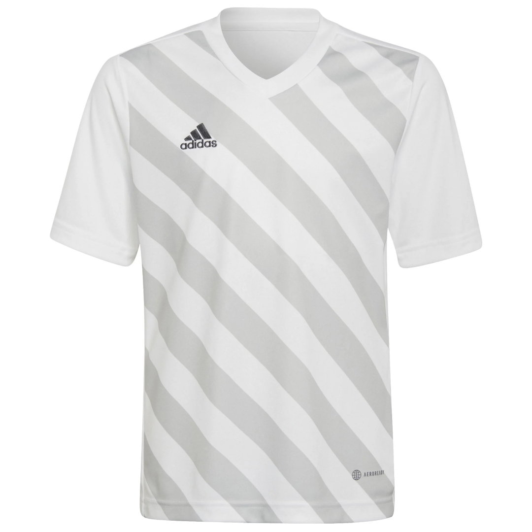 Adidas Youth Entrada 22 Graphic Soccer Jersey, WHITE/TMLGGR / XS