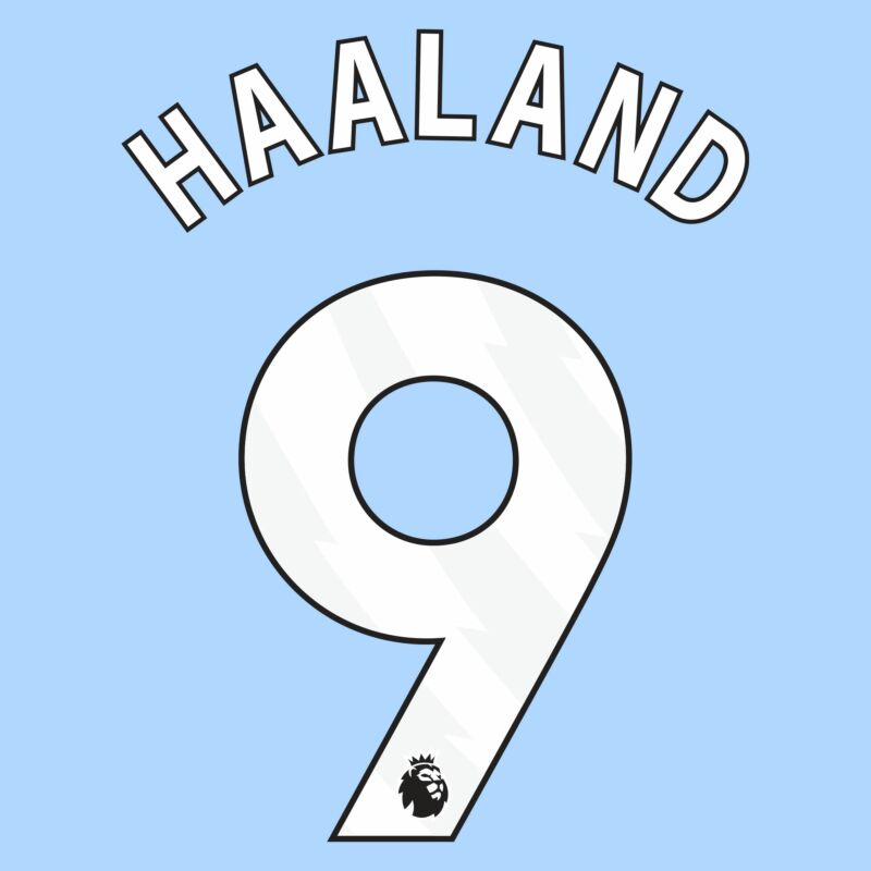 EPL Haaland 23/24 White OFFICIAL NAME AND NUMBER SETS