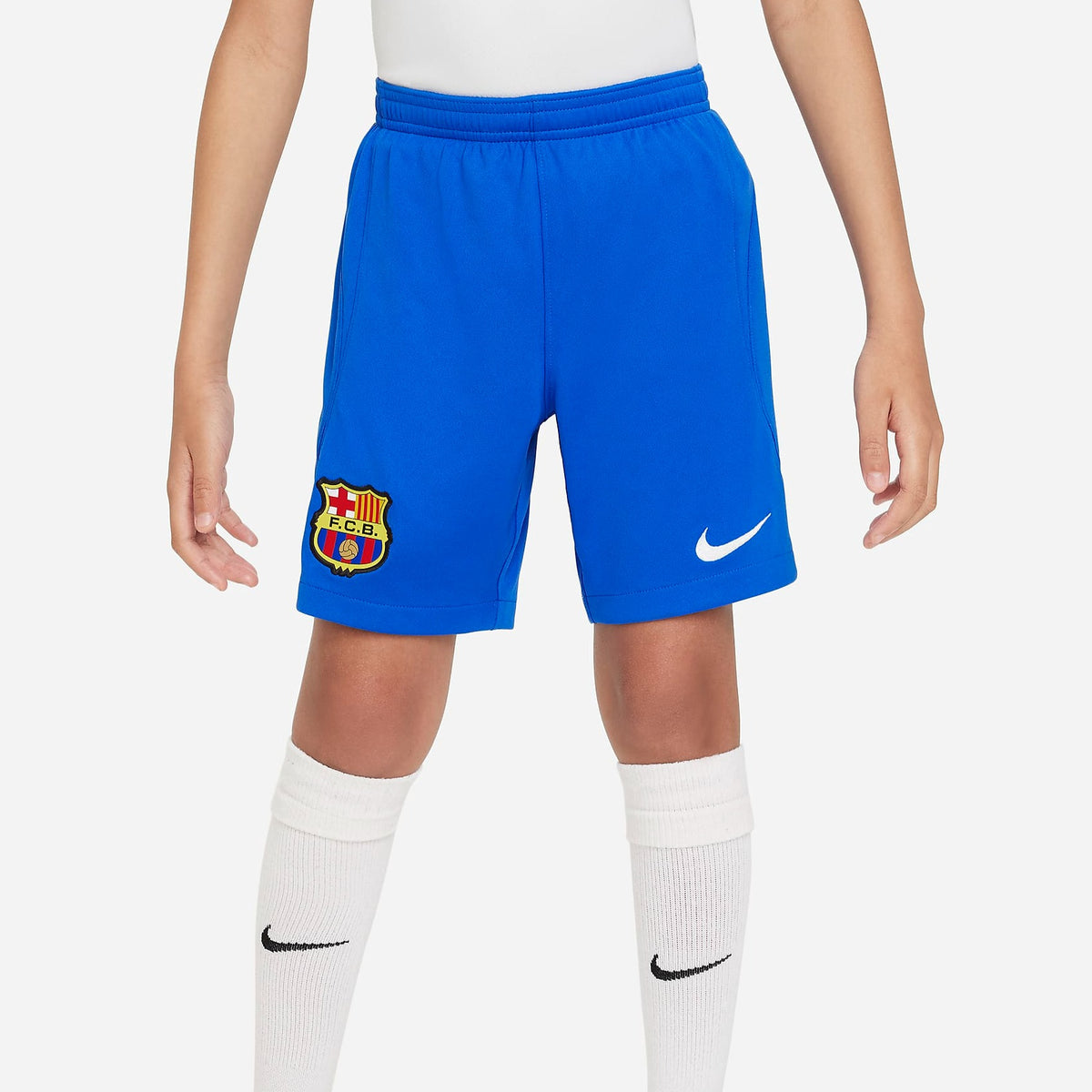 Nike FC Barcelona 2023/24 Stadium Away Big Kids&#39; Dri-FIT Soccer Shorts - DX2781-463-NIKE by Nike | Available at Niky&#39;s Sports