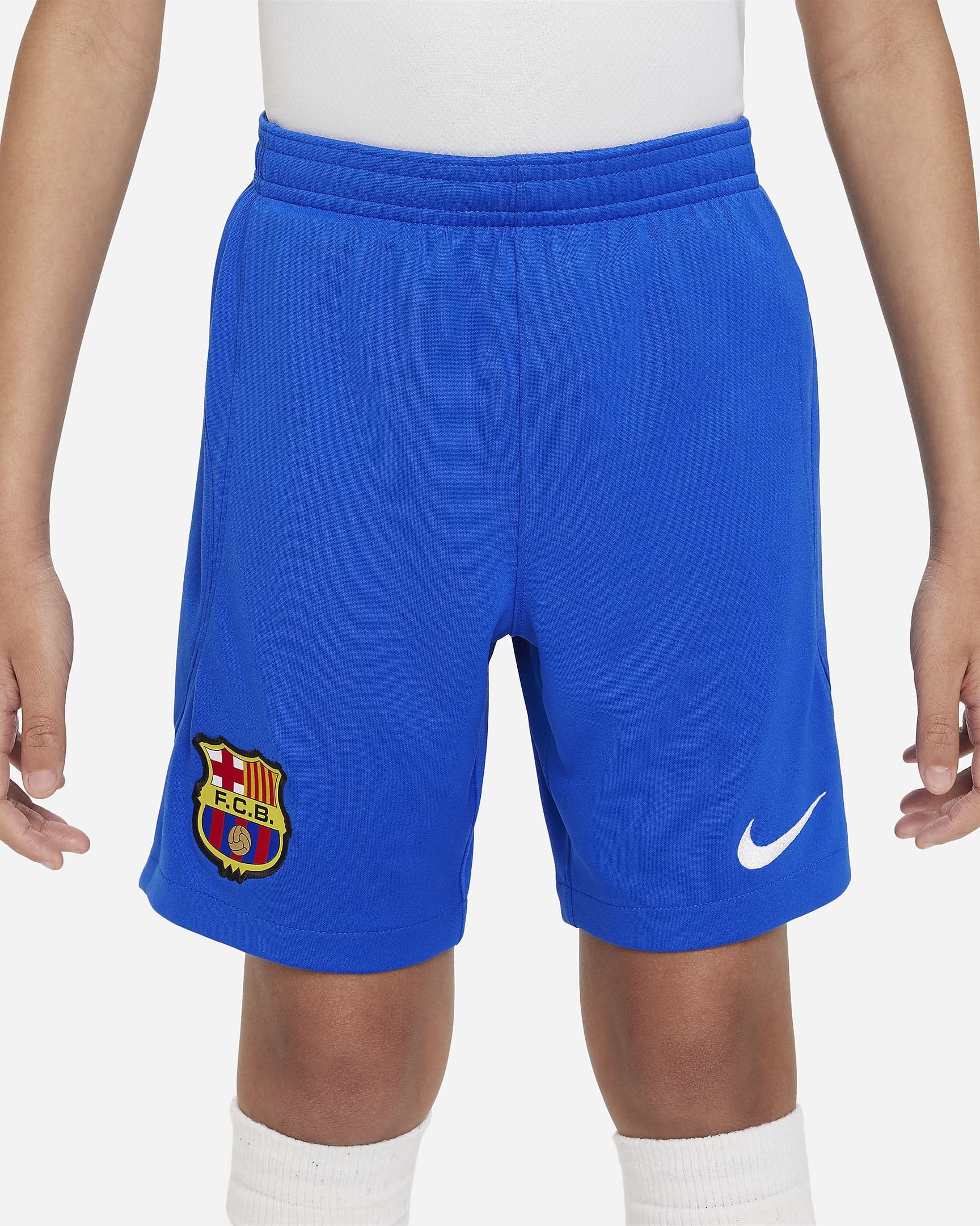 Nike FC Barcelona 2023/24 Stadium Away Big Kids' Dri-FIT Soccer Shorts - DX2781-463-NIKE by Nike | Available at Niky's Sports