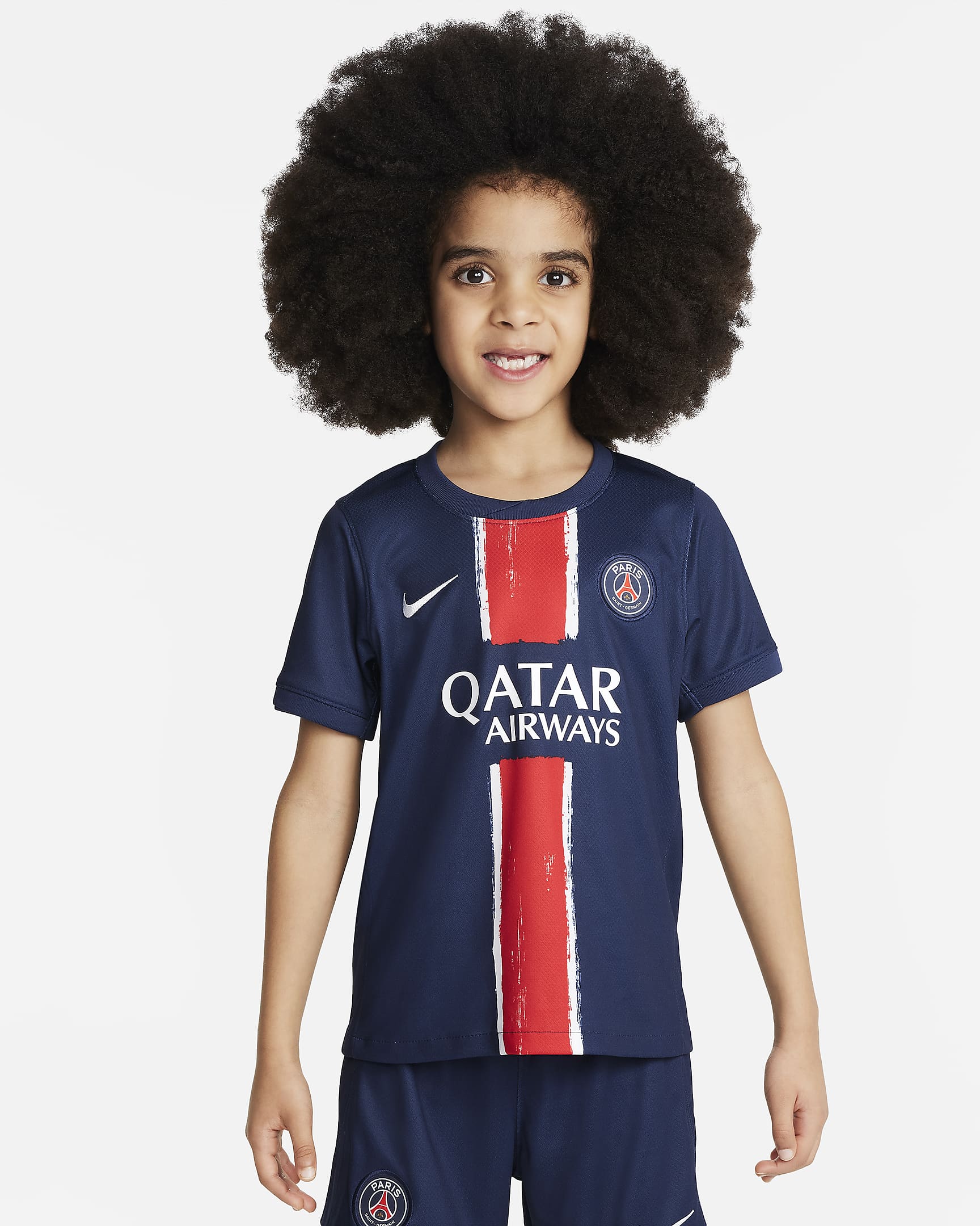 Nike Paris Saint-Germain 2024 Stadium Home Little Kids' Soccer Replica 3-Piece Kit