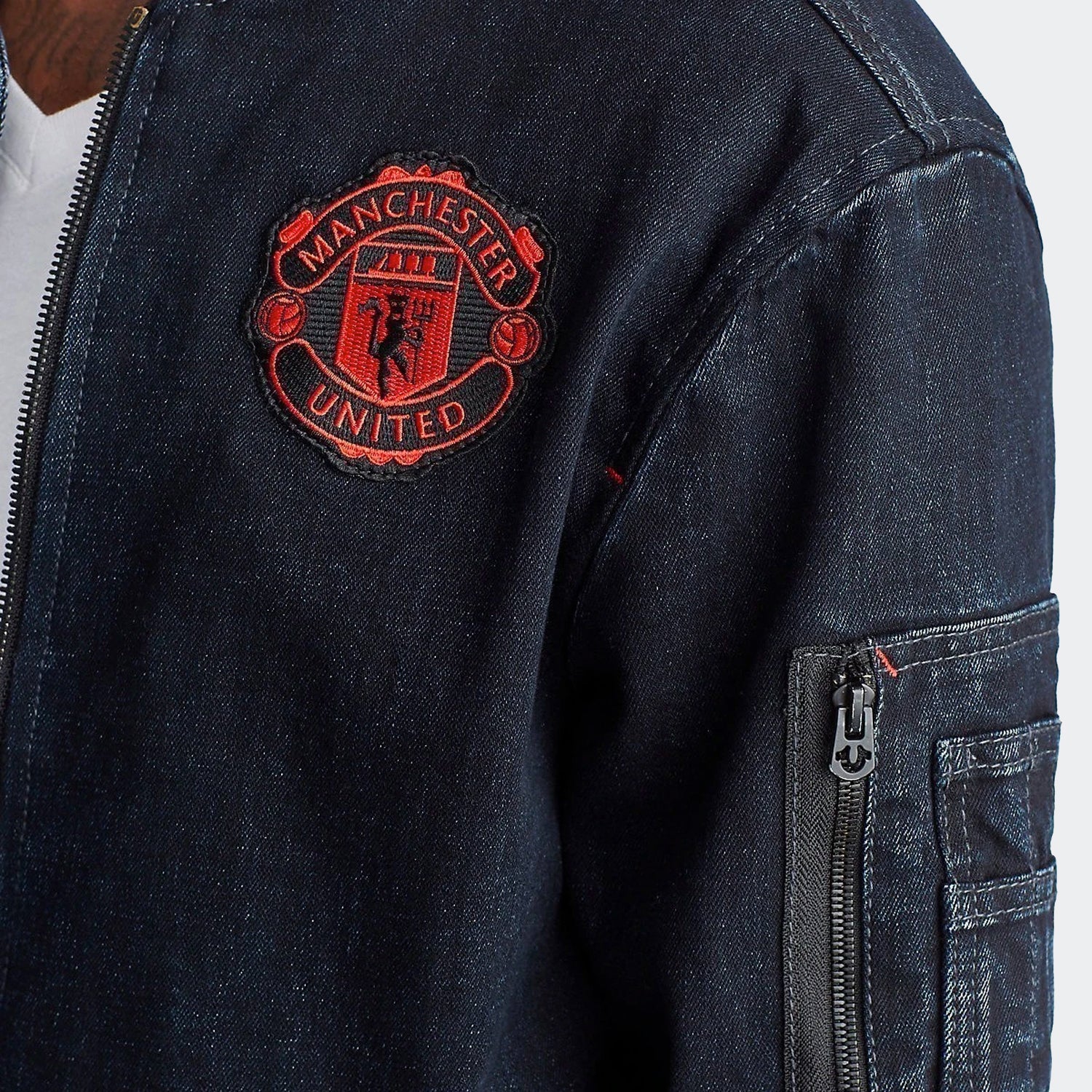 True Religion Manchester United Denim Bomber Jacket