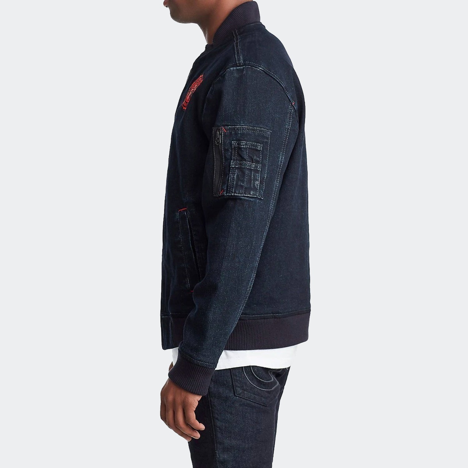 True Religion Manchester United Denim Bomber Jacket