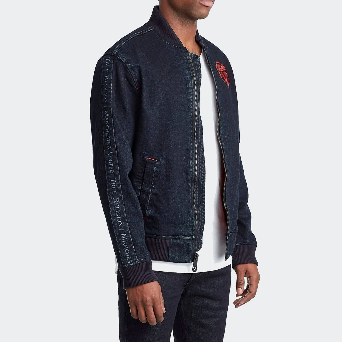 True Religion Manchester United Denim Bomber Jacket