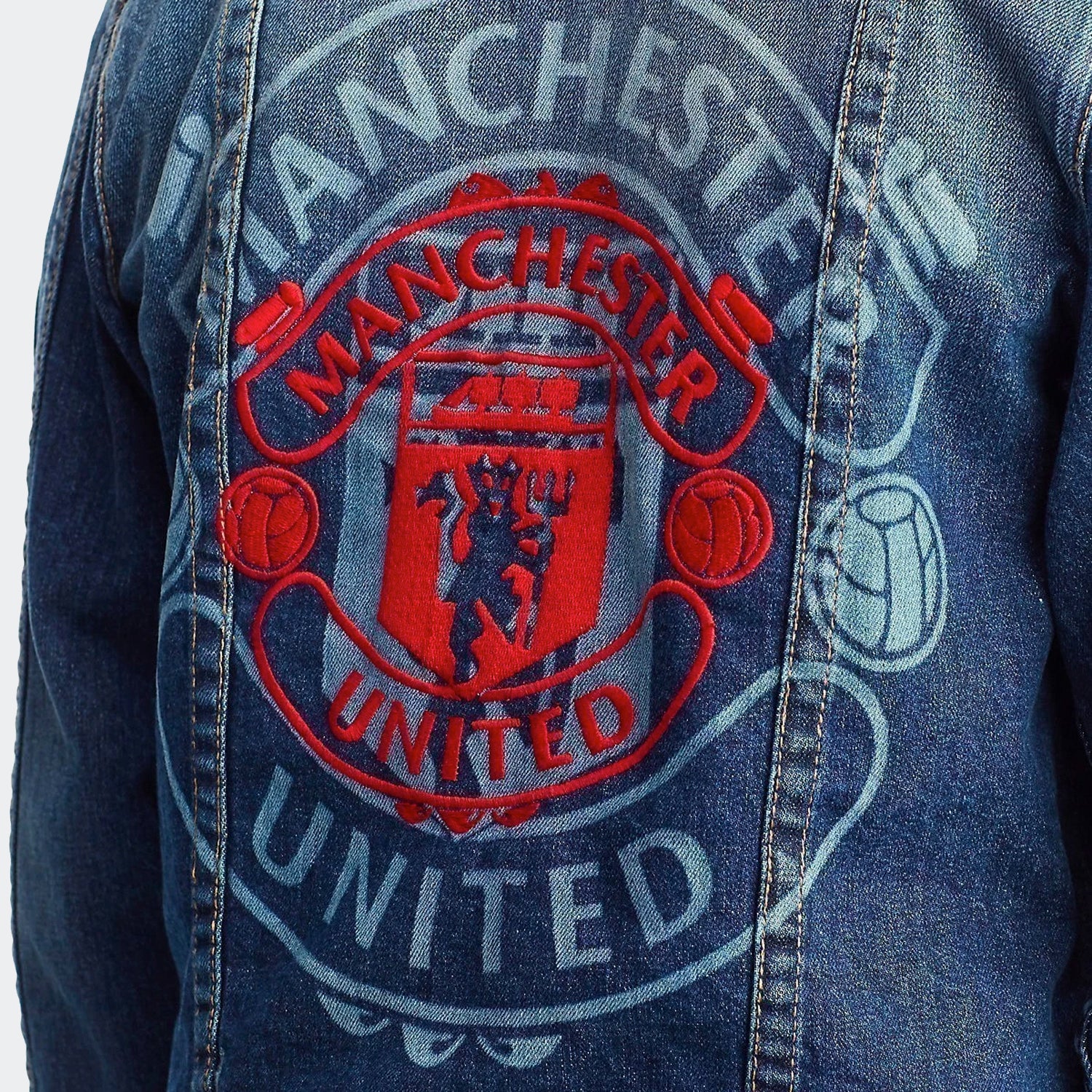 Men's Manchester United Embroidered Denim Jacket