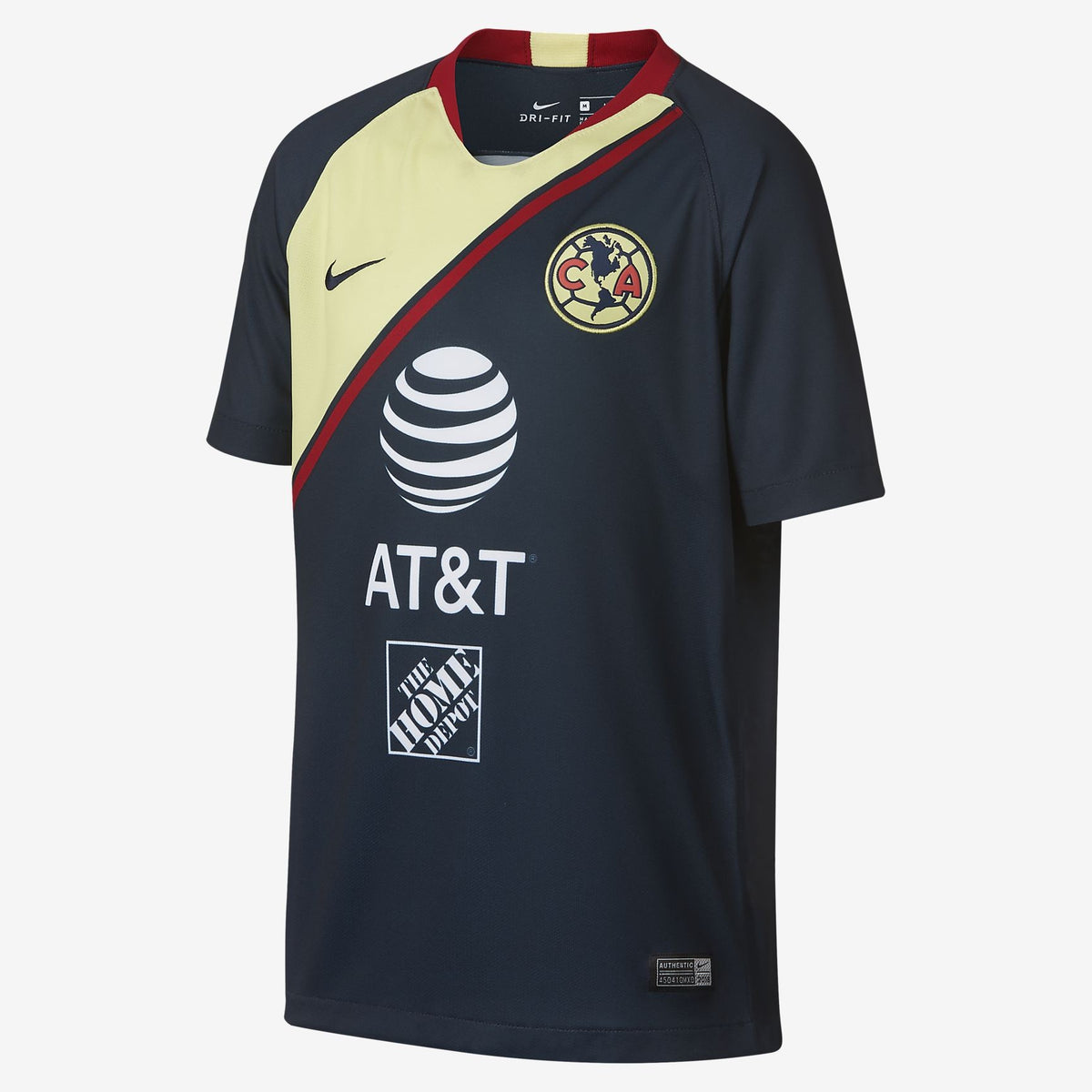 Kid&#39;s Club America 18/19 Away Jersey - Yellow/Navy/Red