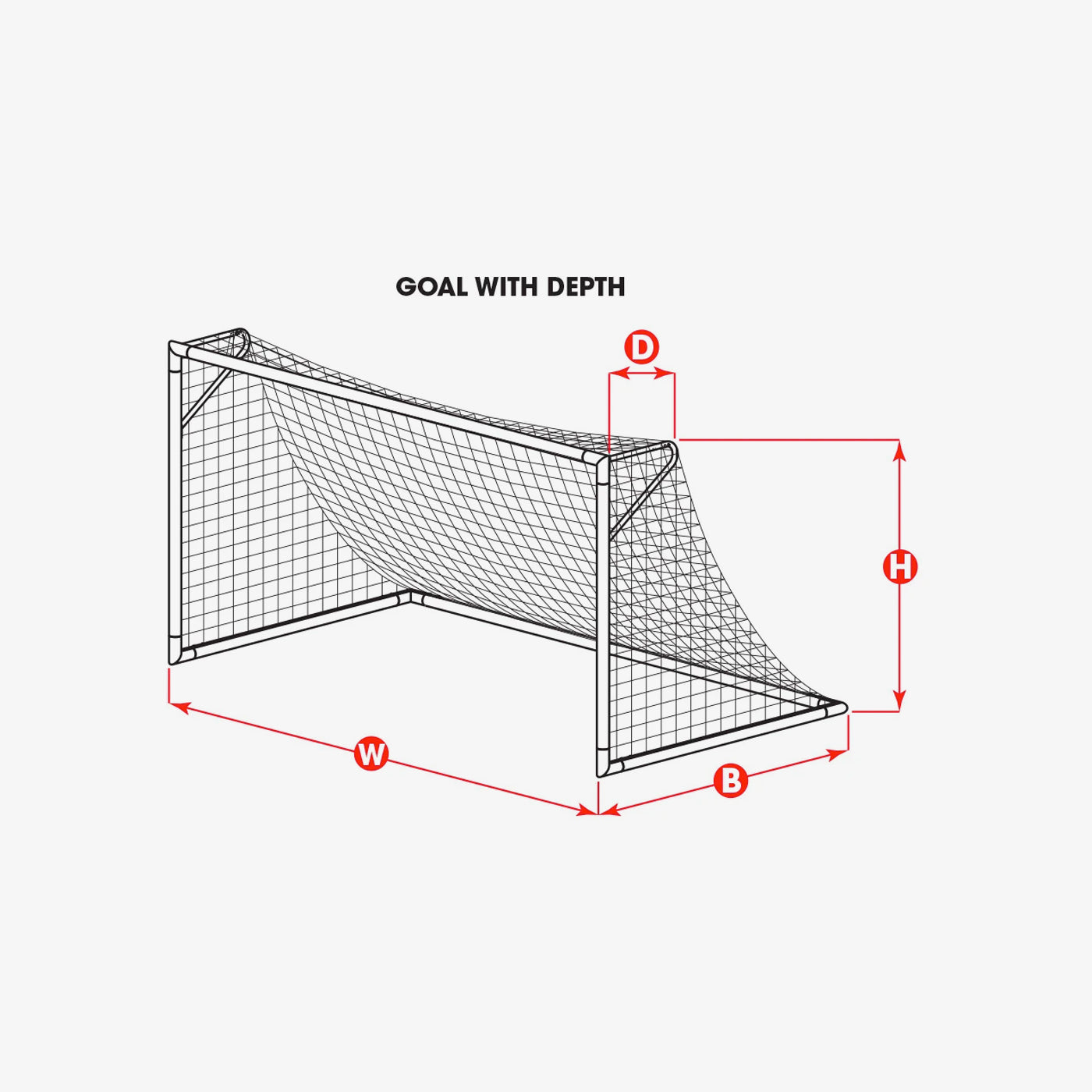 8H x 24W x 3D x 8 1/2B, 120mm mesh, Solid Braid Knotless Goal Net