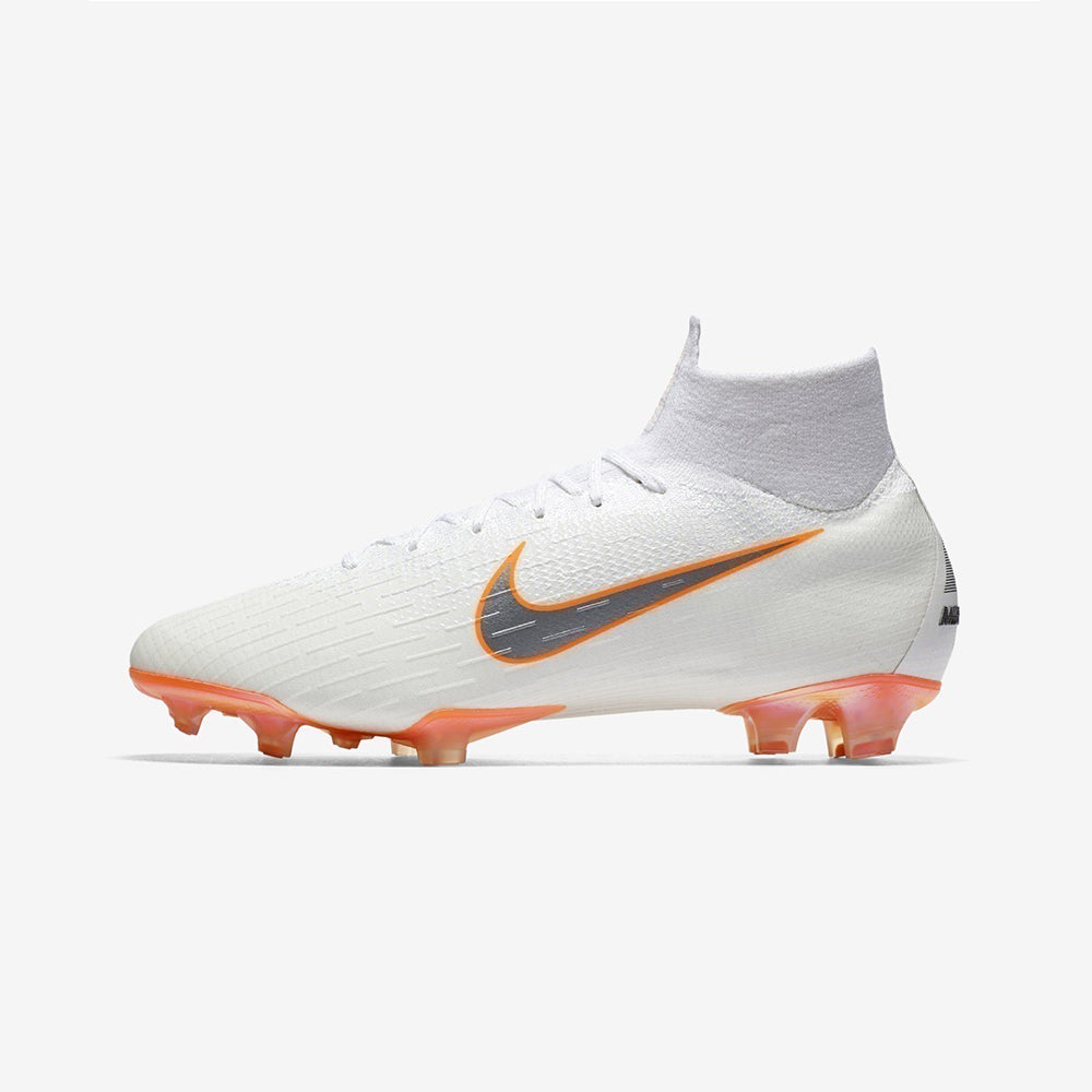 Mercurial Superfly 6 360 Elite FG Soccer Cleats - White/Total Orange/Grey