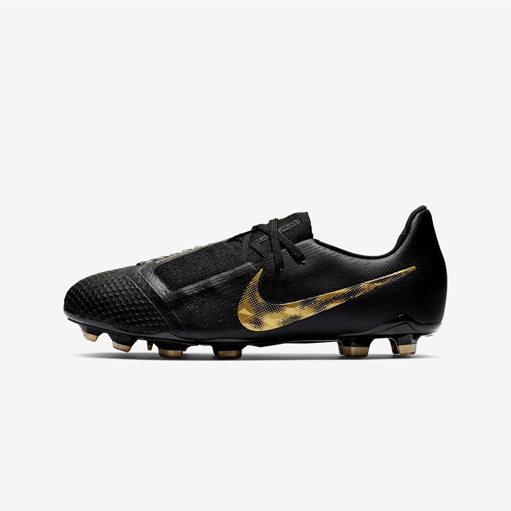 Kid&#39;s PhantomVNM Elite FG Soccer Cleats - Black/Metallic Vivid Gold