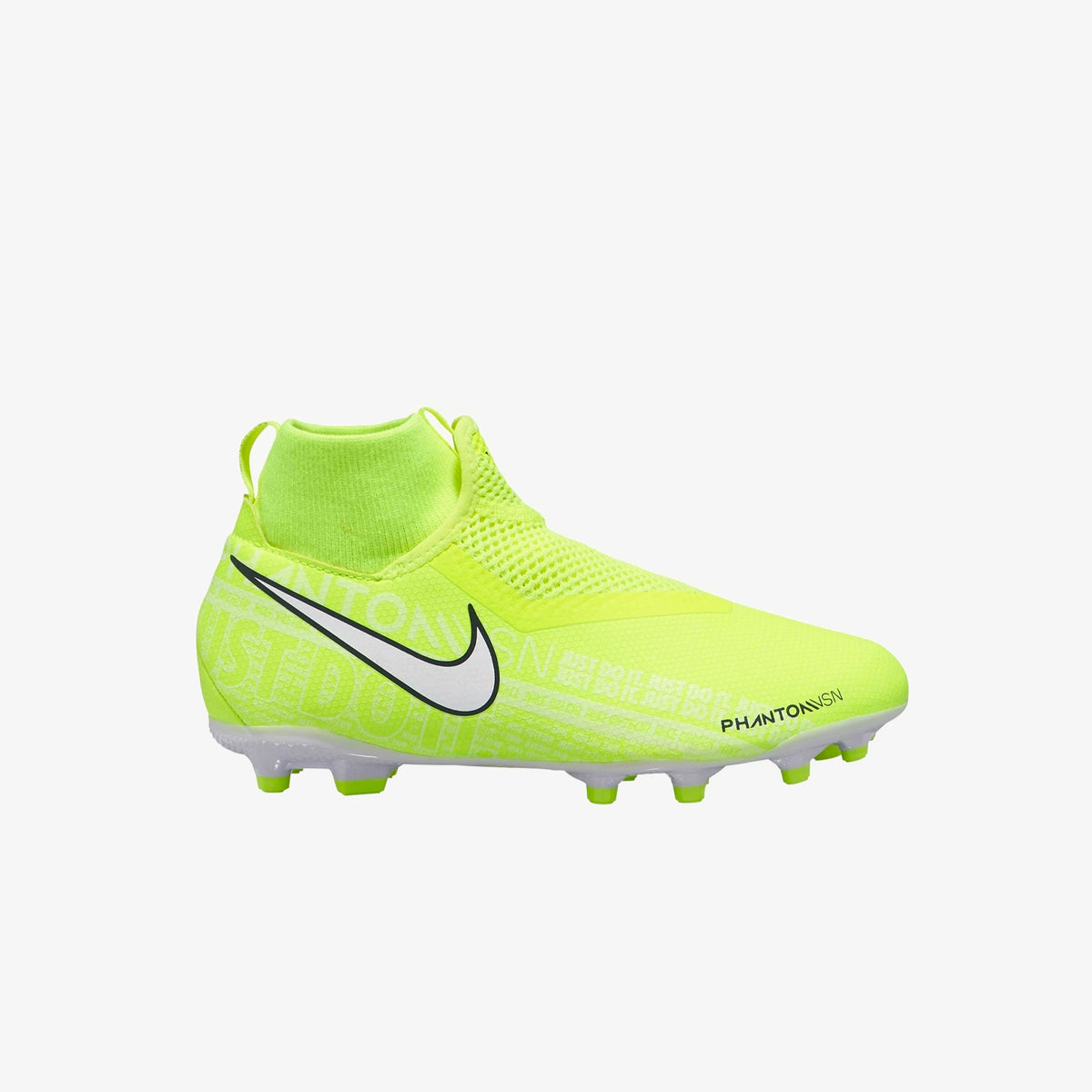 Kid&#39;s PhantomVSN Academy DF FG/MG Cleats - White/Volt