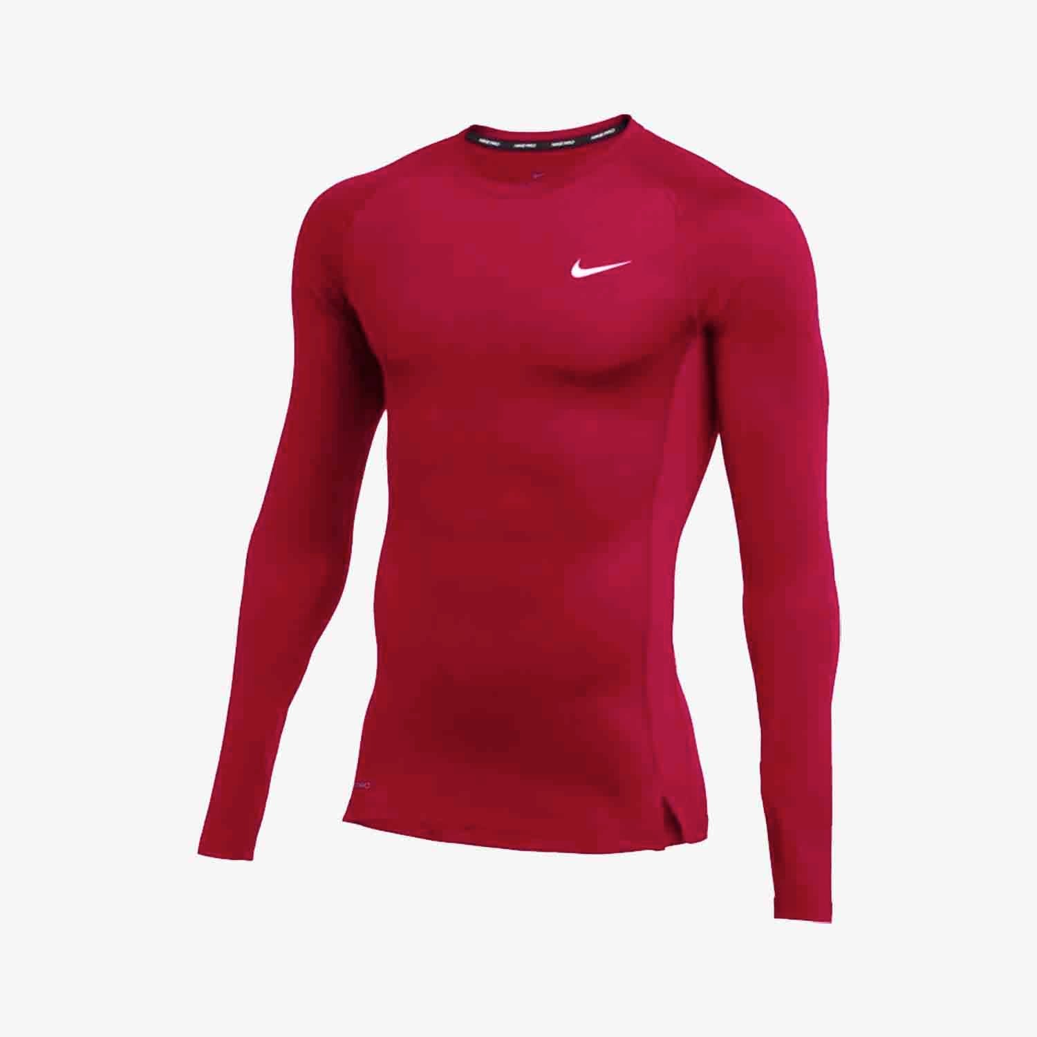 Men s Pro Long Sleeve Compression Top Team Maroon