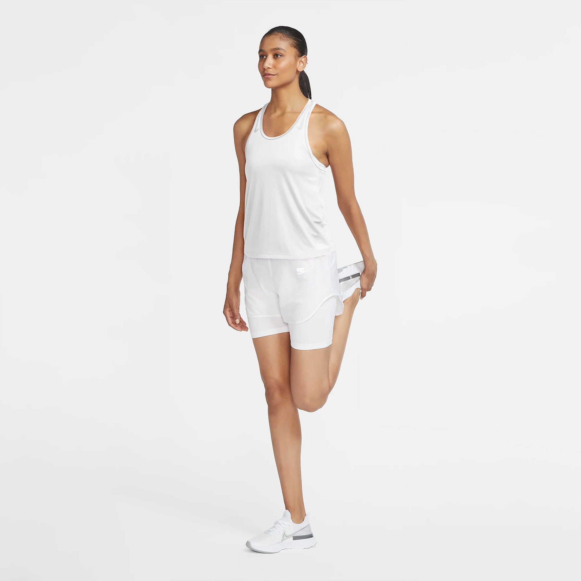Nike Women's Miler Running Tank Top, Medium, White