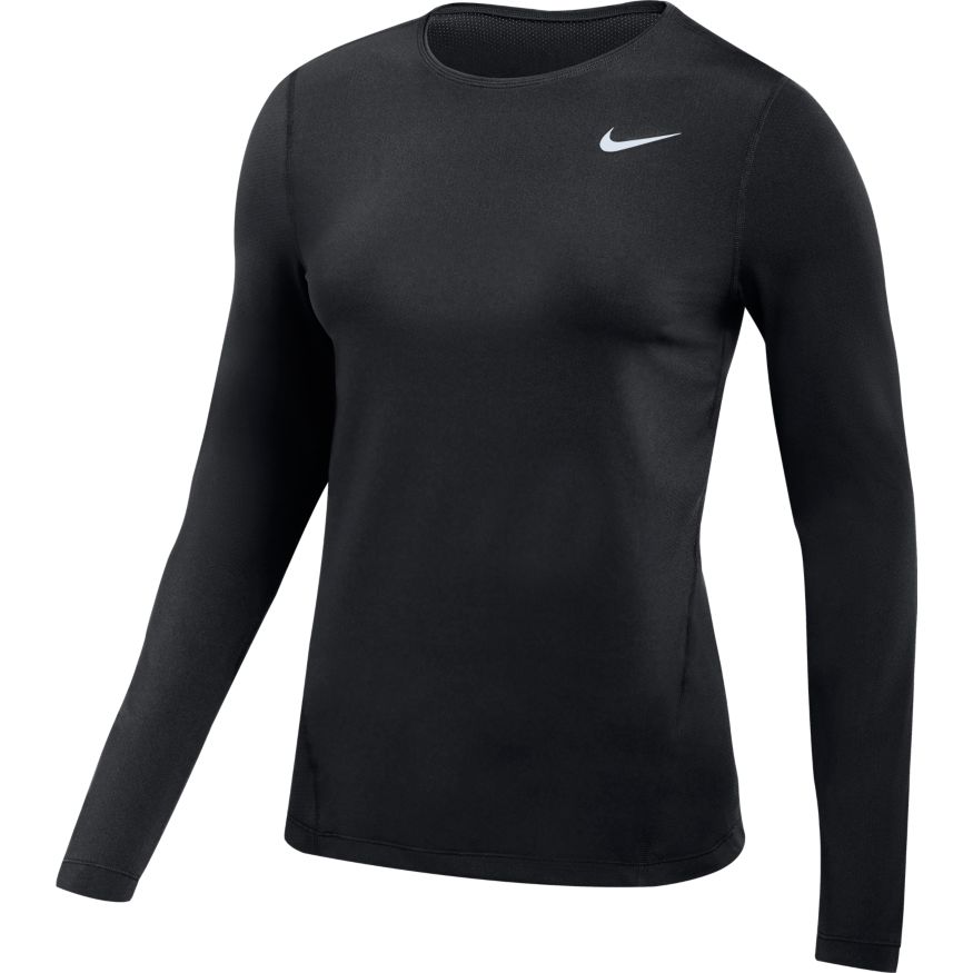 Nike Pro Women&#39;s Long-Sleeve Mesh Top - DH4902-010-NIKE by Nike | Available at Niky&#39;s Sports