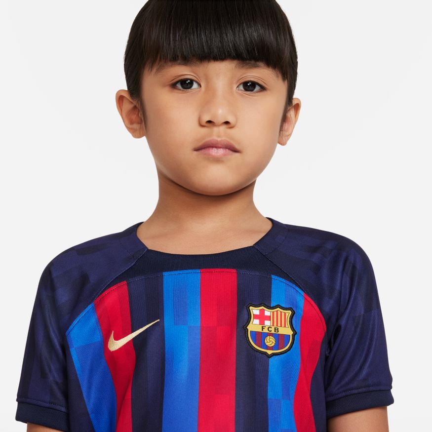 Nike FC Barcelona 2022/23 Home Little Kids' Soccer Kit