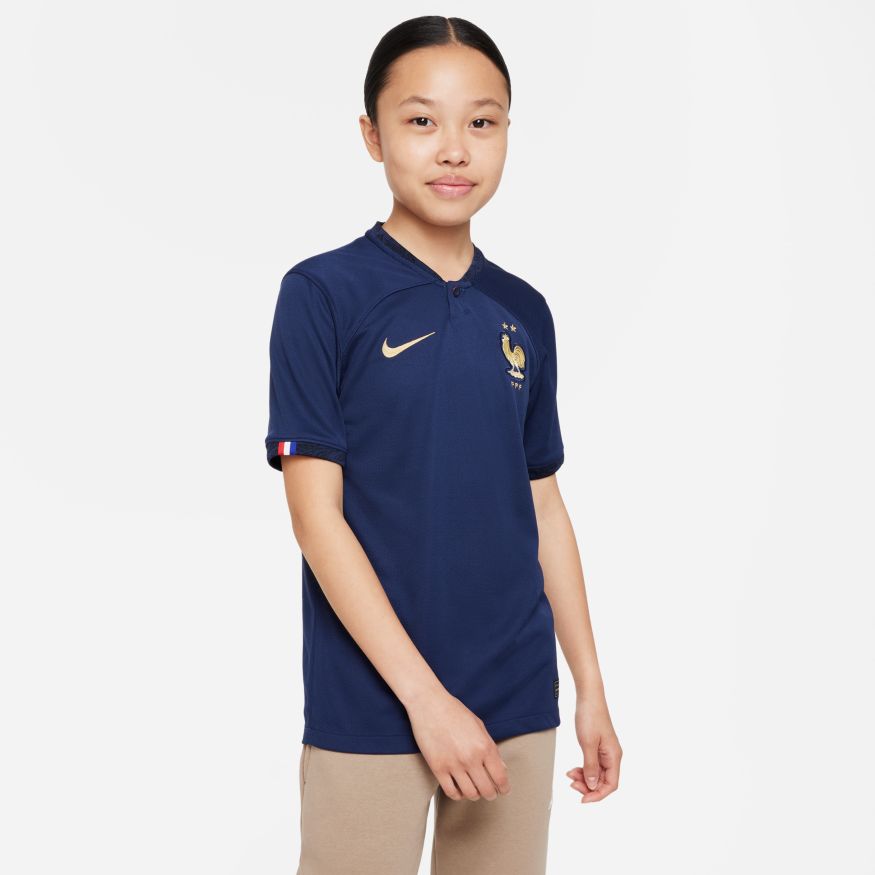 France 2022/23 Stadium Home Big Kids&#39; Nike Dri-FIT Soccer Jersey