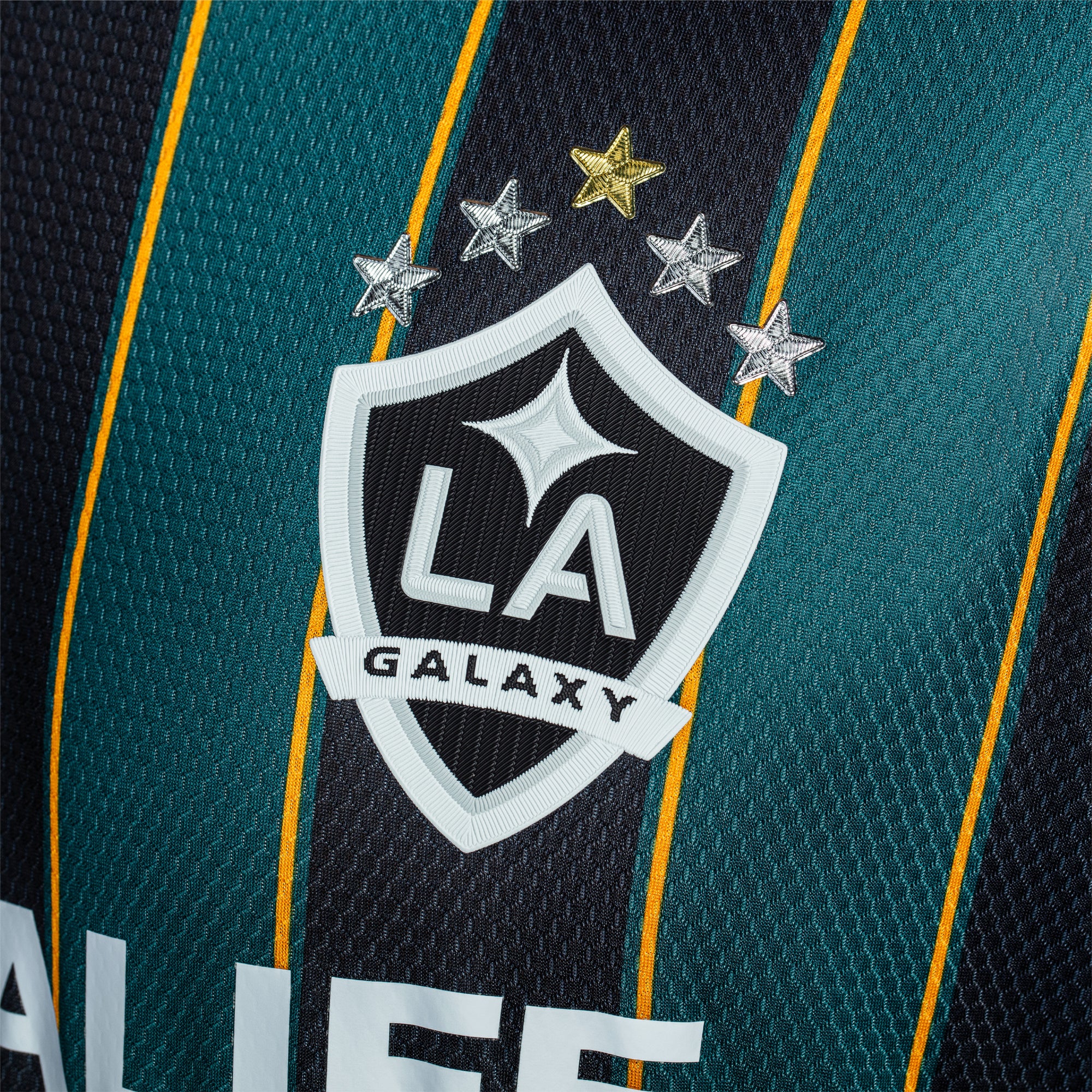 Men's adidas LA Galaxy 21/22 Away Authentic Soccer Jersey GI6429 Green  Black L