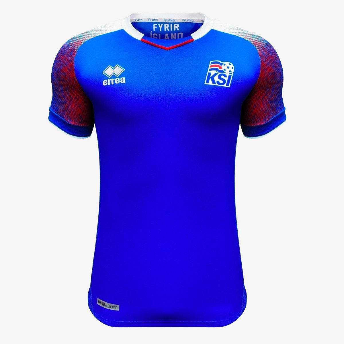 Men&#39;s KSI Iceland 18 Home Jersey - Blue/Red/White - SMKI6C04410IN-ERREA by Errea | Available at Niky&#39;s Sports