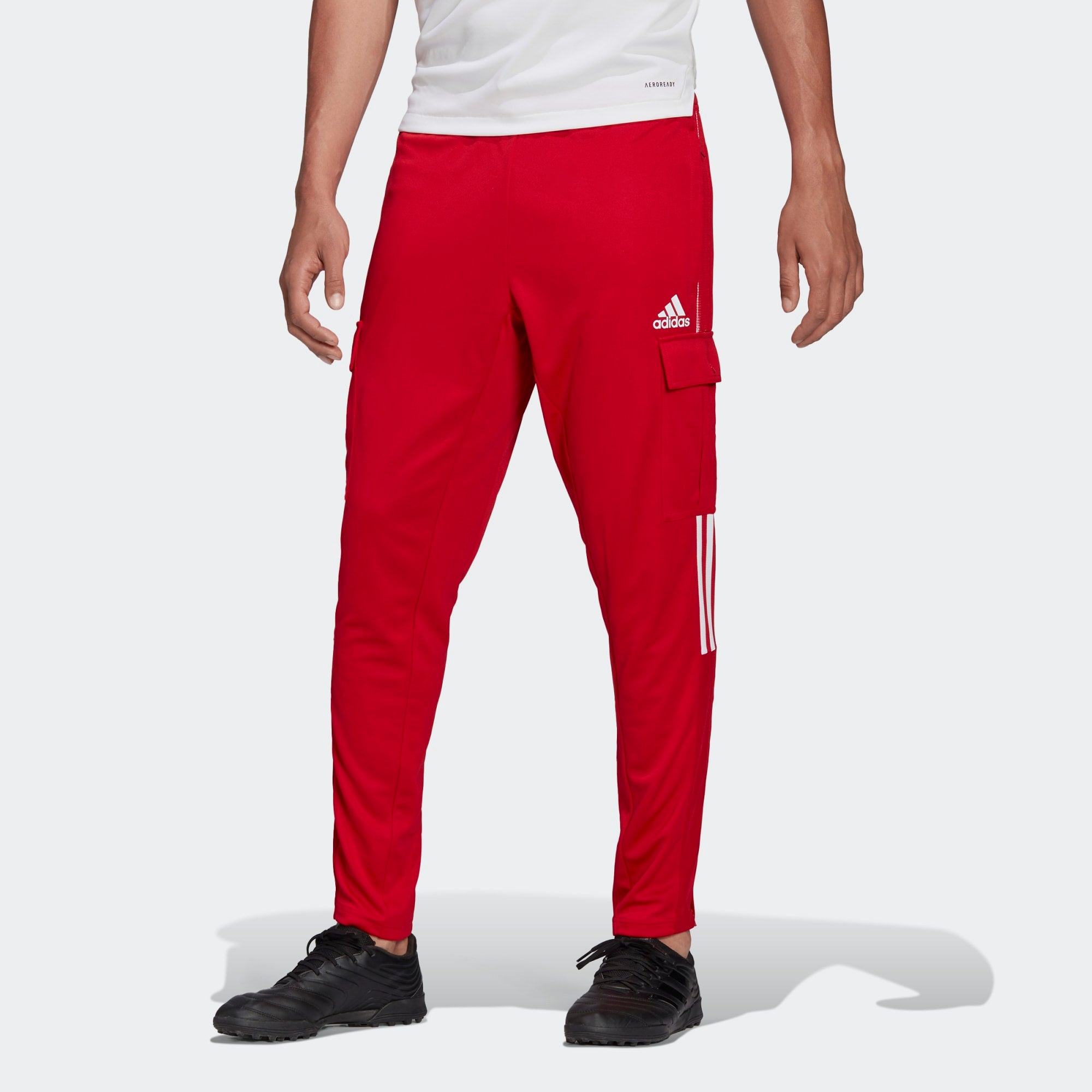 ADIDAS TIRO 21 TRACK PANTS SOCCER BLACK RED POWER SIZE MENS EXTRA SMALL  ONLY