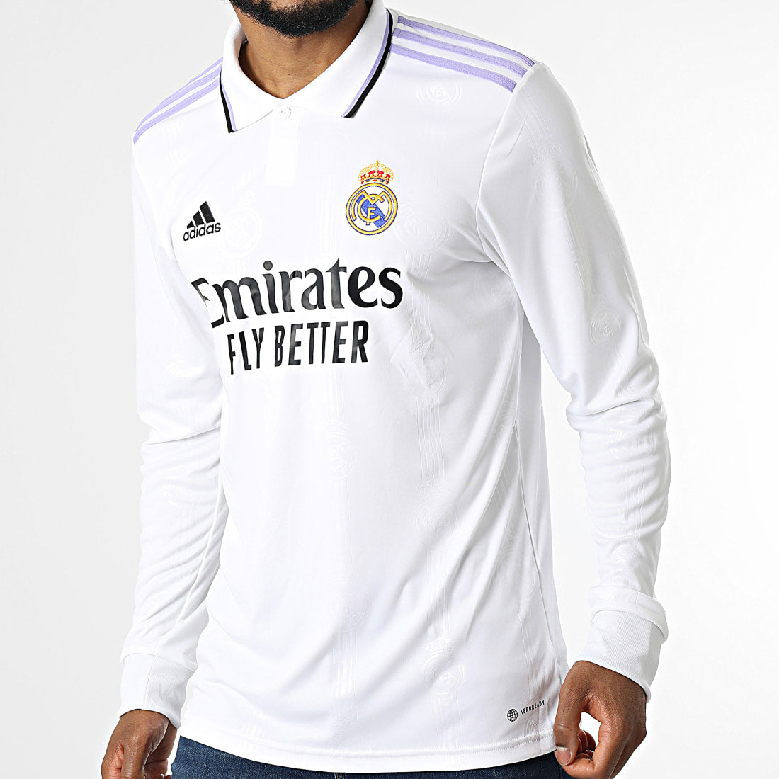 smokkel Medaille Voorstad adidas Real Madrid Men's Home Long Sleeve Jersey 22/23