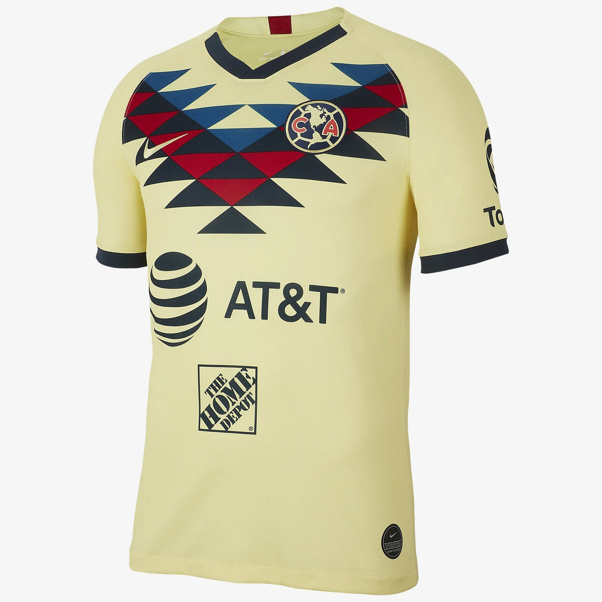 Men&#39;s Club America 19/20 Home Jersey - Lemon Chiffon/Armory Navy/Gym Red