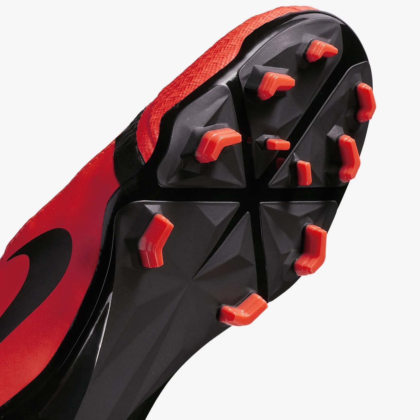 Kid's PhantomVNM Academy FG Soccer Cleats - Bright Crimson/Bright Crimson/Metallic Silver/Black