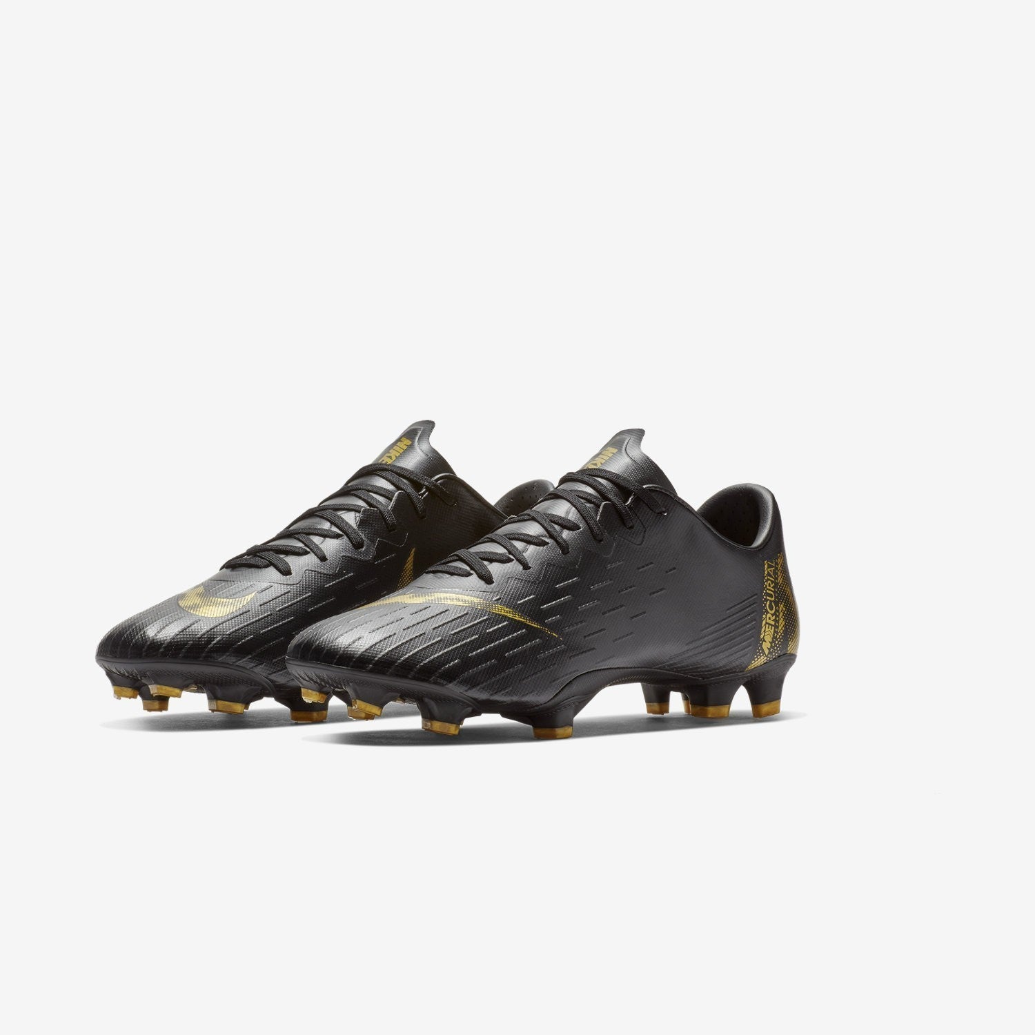 Men s Vapor 12 Pro FG Soccer Cleats Black Metallic Vivid Gold