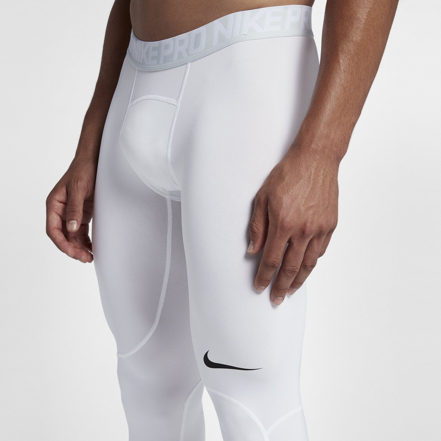 Nike Mens PRO Dri-Fit TIGHT WHITE-BLACK-BLAC - Paragon Sports