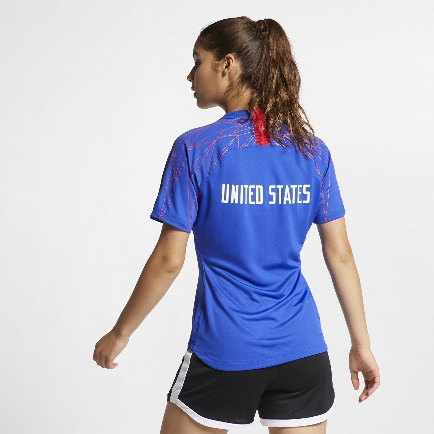 Women's USA Dri-FIT Squad Soccer Top - Bright Blue/Speed Red/White