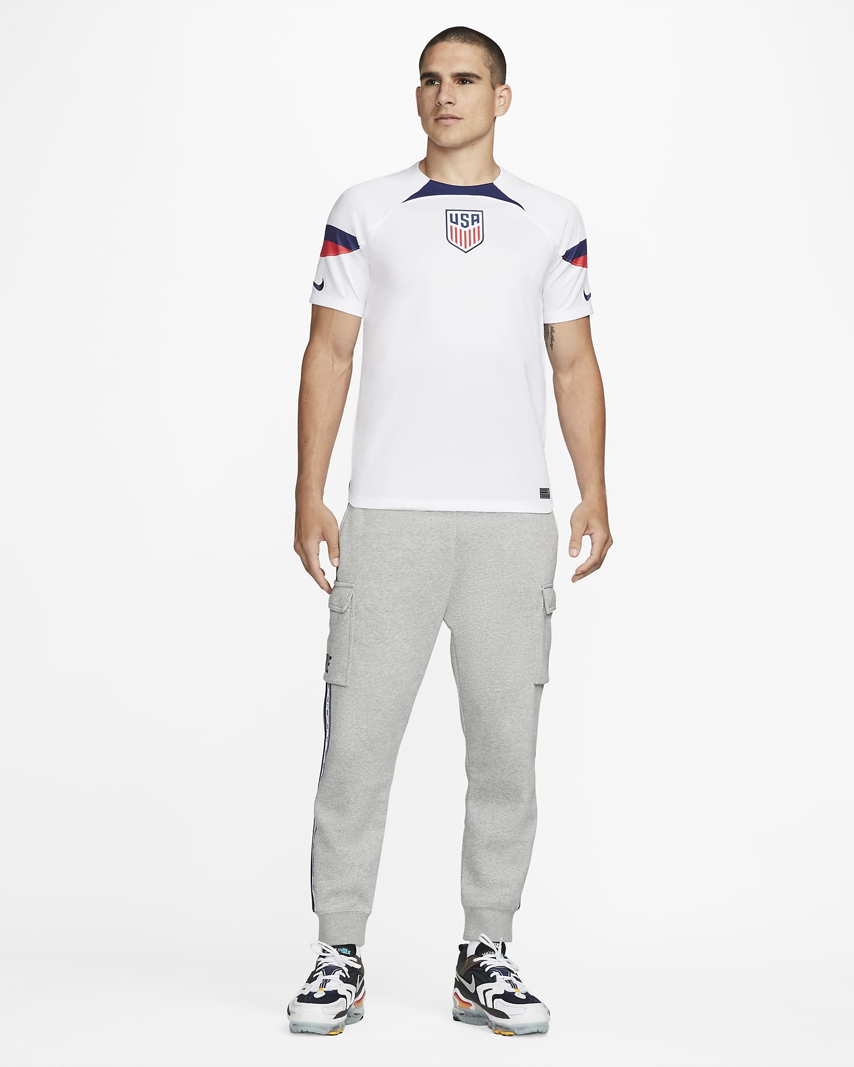  Nike USA Home Men's Authentic World Cup Soccer Jersey 22/23  (as1, Alpha, s, Regular, Regular) White : Sports & Outdoors