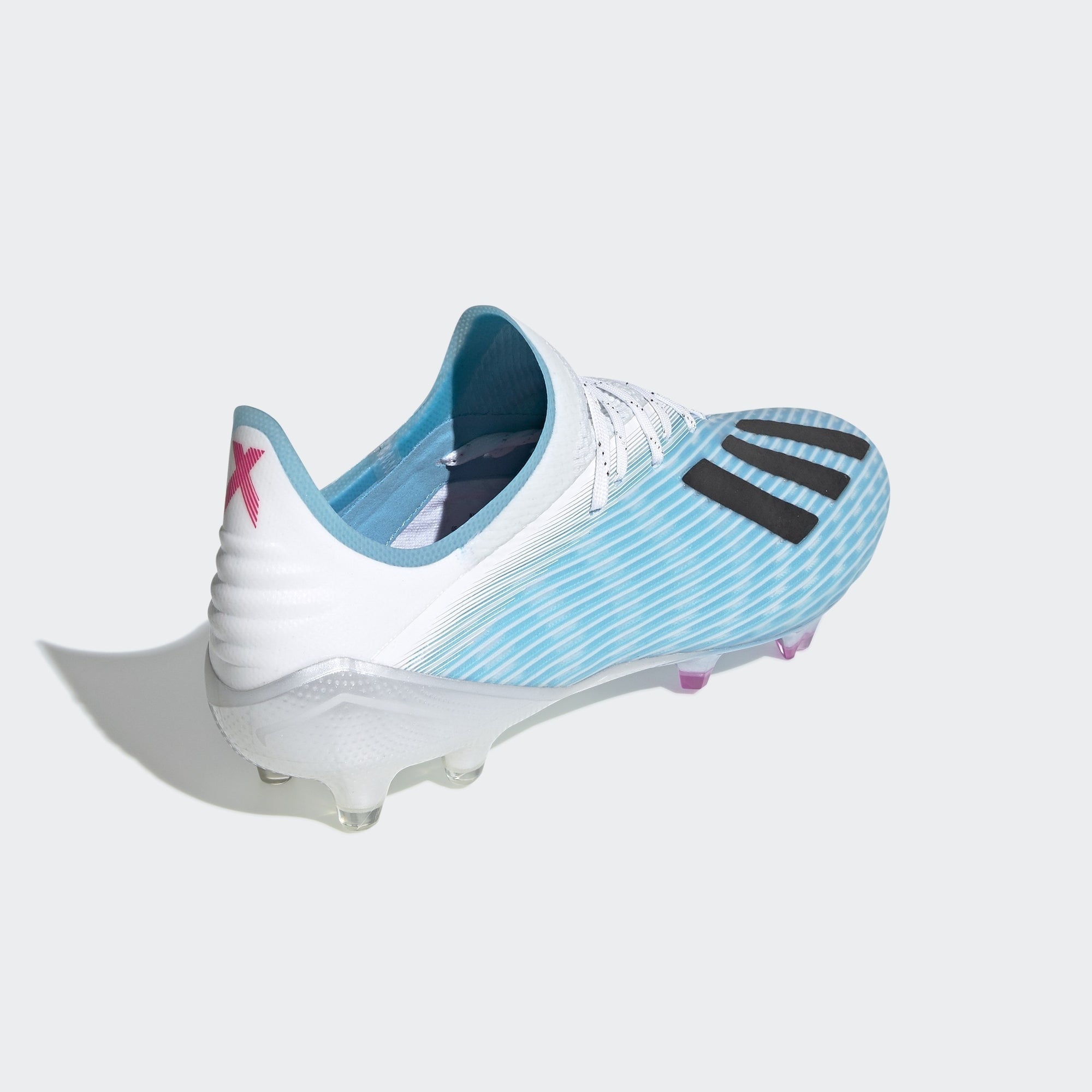 Men's X 19.1 FG Cleats - Bright Cyan/Core Black/Shock Pink